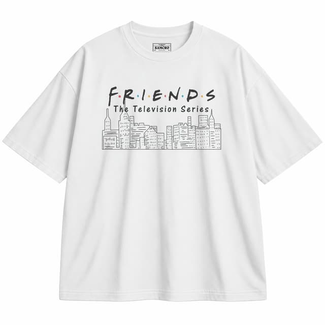 Friends 1 — Unisex oversize, Blanco