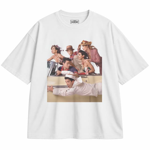 Friends 12 — Unisex oversize, Blanco