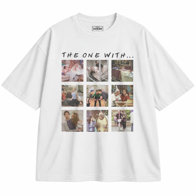 Friends 18 — Unisex oversize, Blanco