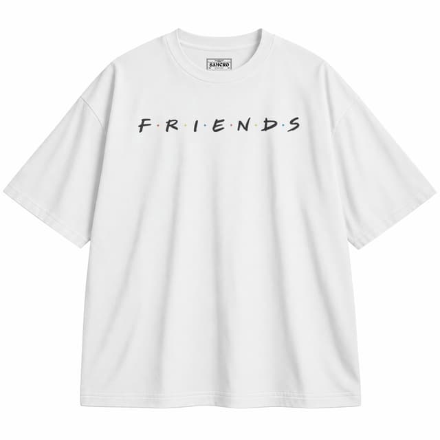 Friends 3 — Unisex oversize, Blanco