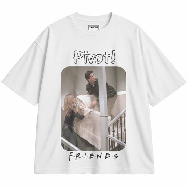 Friends 30 — Unisex oversize, Blanco