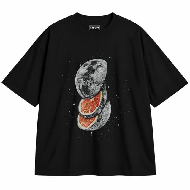 Fruta Lunar — Unisex oversize, Negro