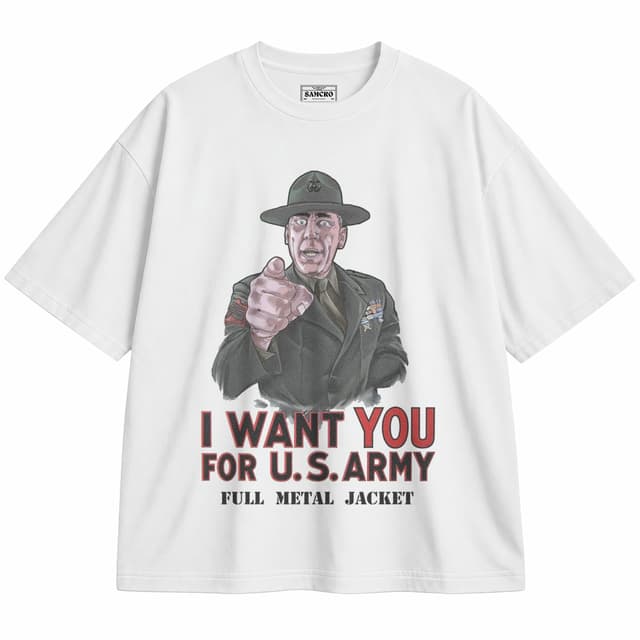 Full metal jacket 1 — Unisex oversize, Blanco