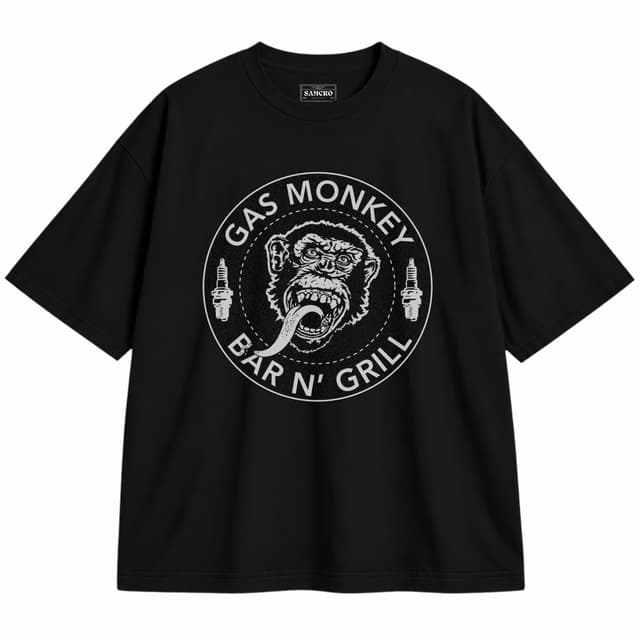 Gas Monkey 3 — Unisex oversize, Negro