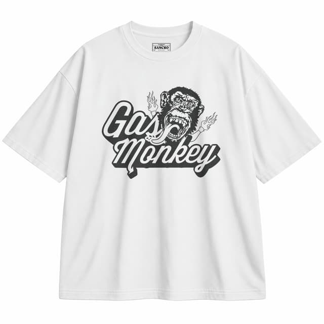 Gas Monkey 4 — Unisex oversize, Blanco