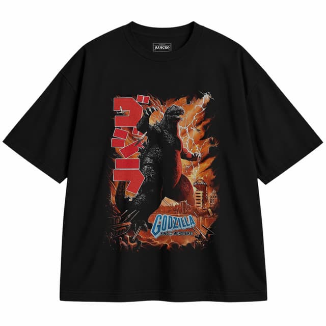 Godzilla 6 — Unisex oversize, Negro