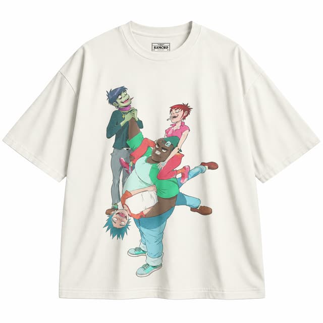 Gorillaz - All Hands in — Unisex oversize, Crema