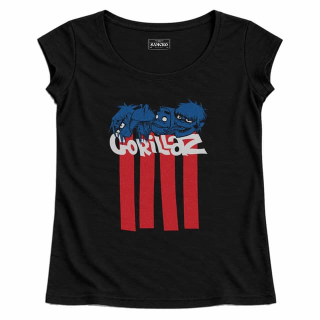 Gorillaz - Pez Heads — Mujer recta, Negro