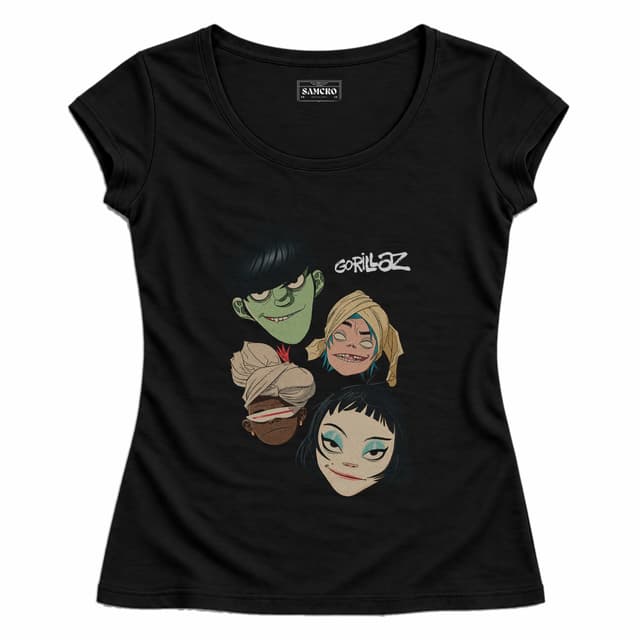 Gorillaz - The Mountain Heads — Mujer entallada, Negro