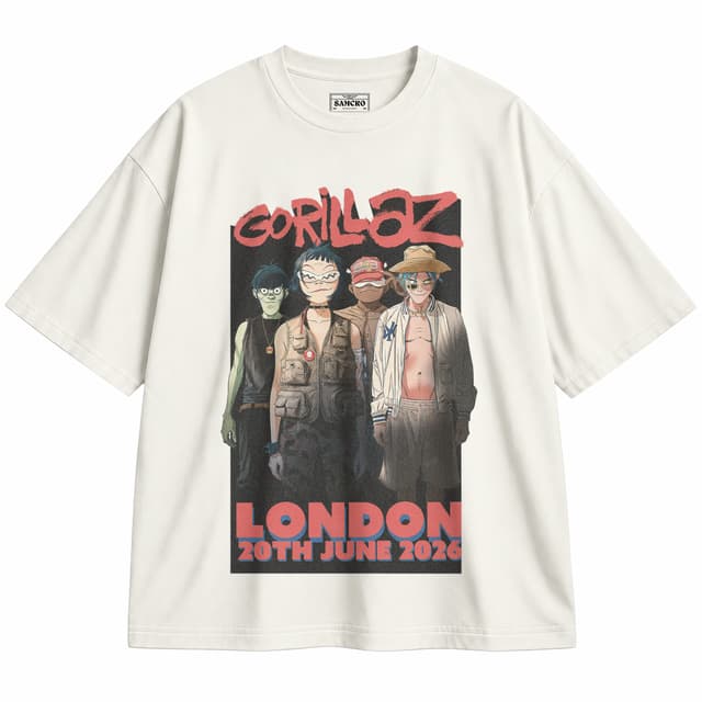 Gorillaz - Tottenham Poster Event — Unisex oversize, Crema