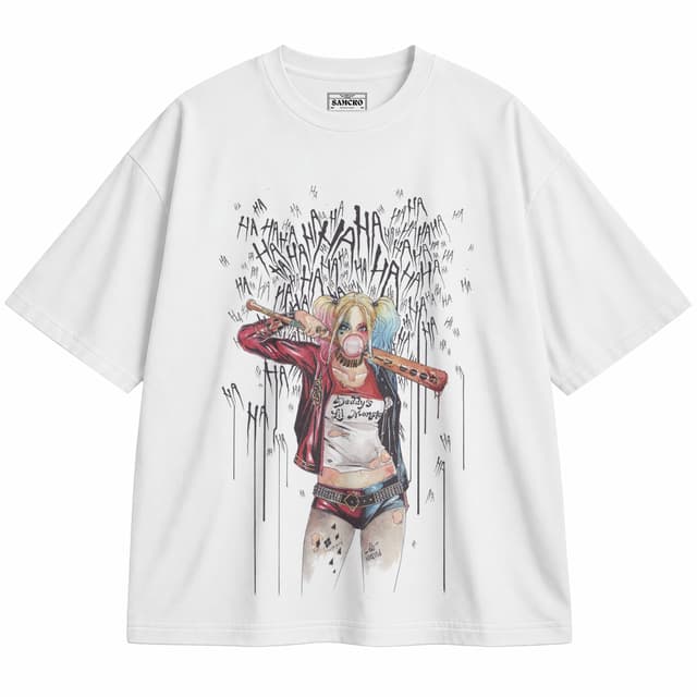 Harley Quinn 1 — Unisex oversize, Blanco