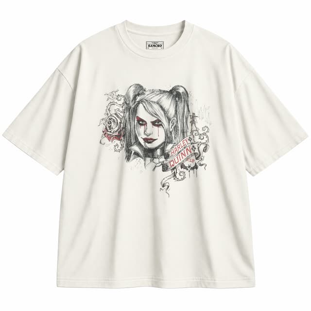 Harley Quinn 4 — Unisex oversize, Crema