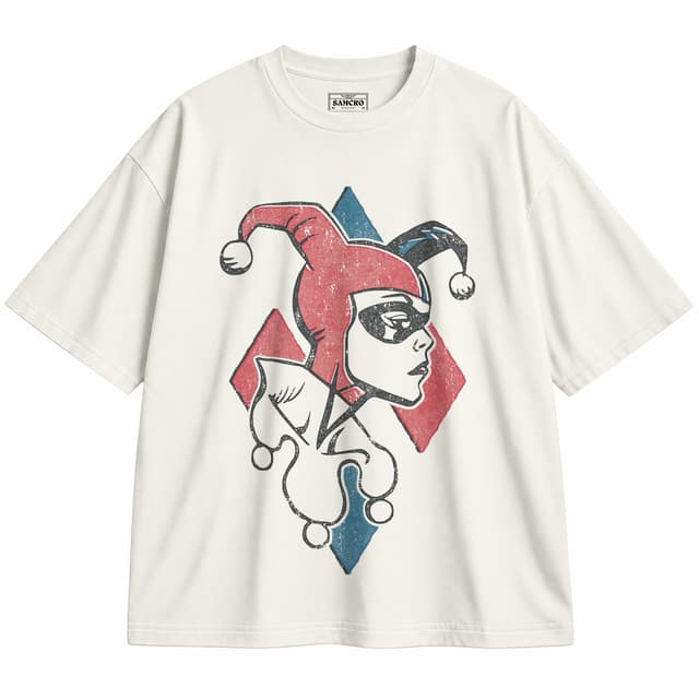 Harley Quinn 7 — Unisex oversize, Crema