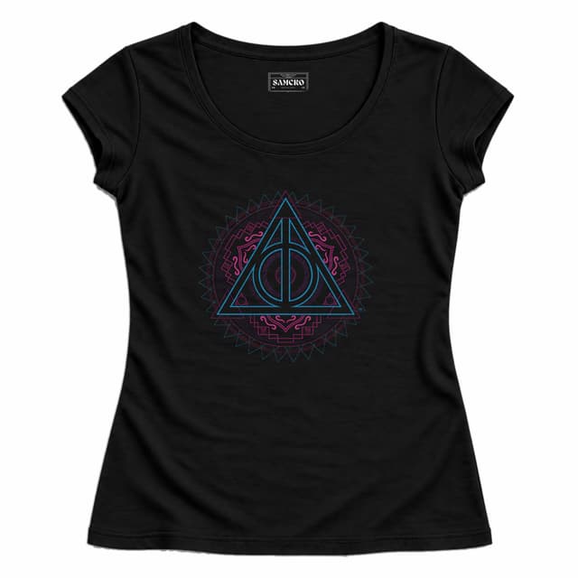 Harry Potter - Deathly Hallows Symbol Decal — Mujer entallada, Negro