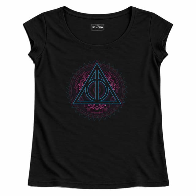 Harry Potter - Deathly Hallows Symbol Decal — Mujer recta, Negro