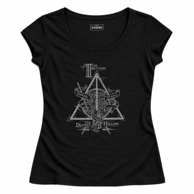 Harry Potter - Extra Soft Harry Potter the Deathly Hallows — Mujer entallada, Negro