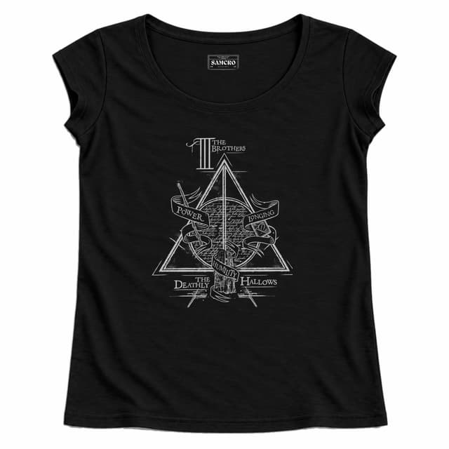 Harry Potter - Extra Soft Harry Potter the Deathly Hallows — Mujer recta, Negro