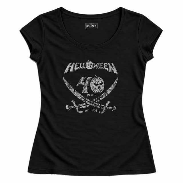 Helloween - Pumpkin Pirate 40 Years — Mujer entallada, Negro