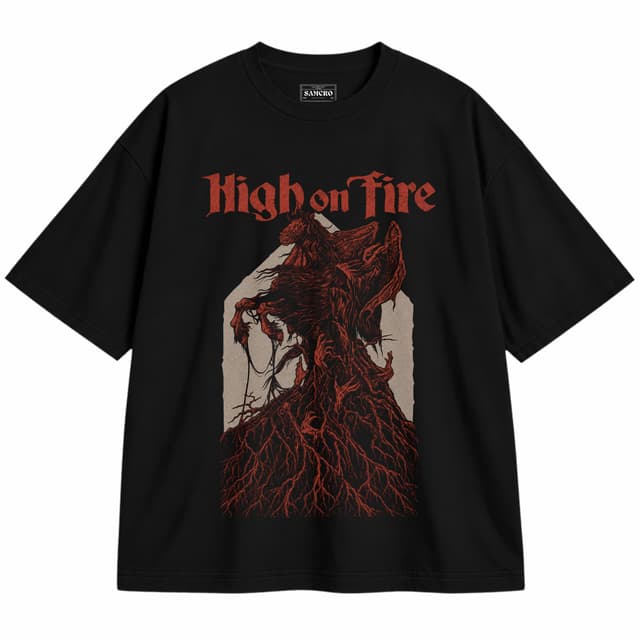 High on Fire - Horse — Unisex oversize, Negro