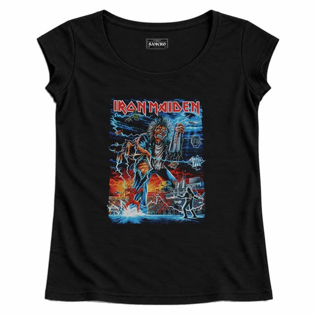Iron Maiden - Run For Argentina — Mujer recta, Negro