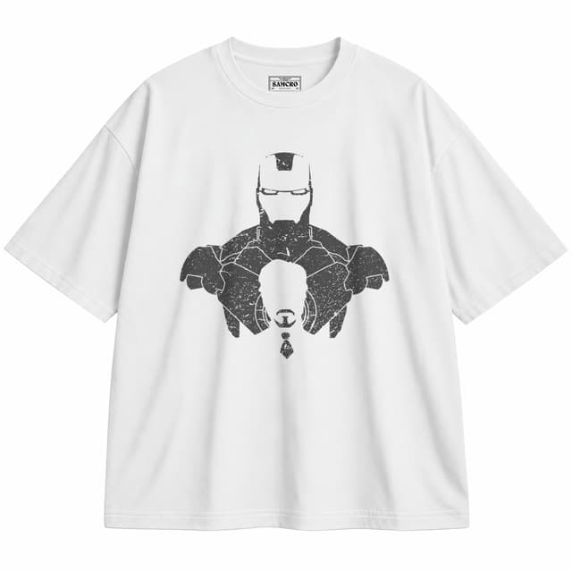 Iron Man 9 — Unisex oversize, Blanco