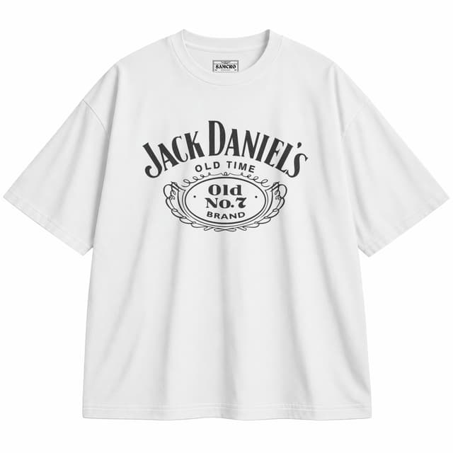 Jack Daniel's 3 — Unisex oversize, Blanco