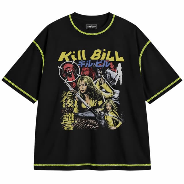 Kill Bill - The Bride Katana — Unisex oversize, Negro con costura verde