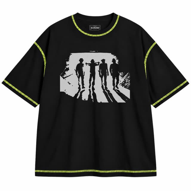 La Naranja Mecanica 3 — Unisex oversize, Negro con costura verde