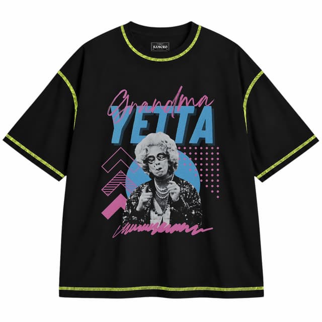 La niñera 2 — Unisex oversize, Negro con costura verde