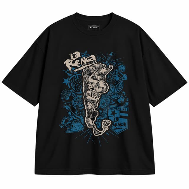 La Renga 5 — Unisex oversize, Negro