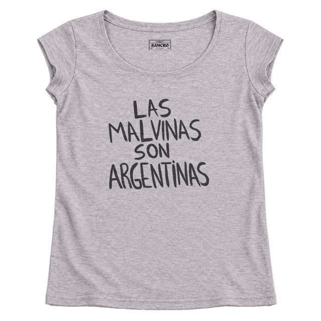 Las malvinas son argentinas — Mujer recta, Gris