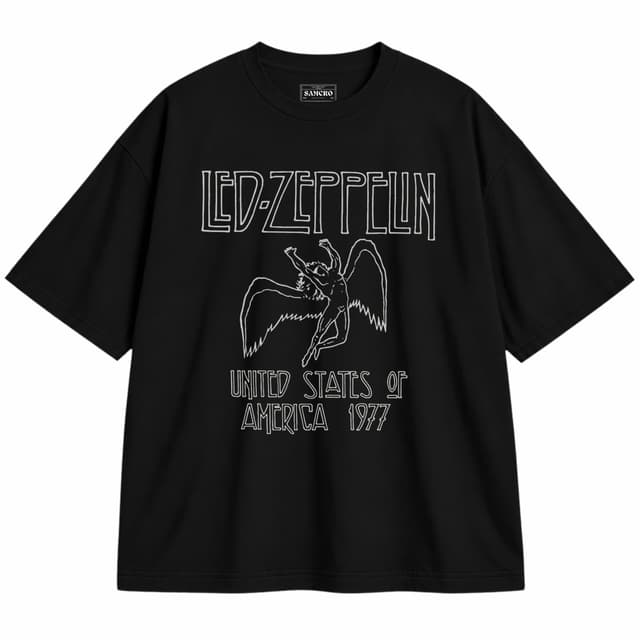 Led Zeppelin 10 — Unisex oversize, Negro