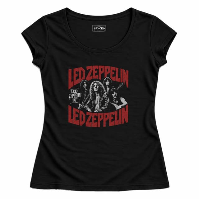 Led Zeppelin - IV Band Portrait — Mujer entallada, Negro