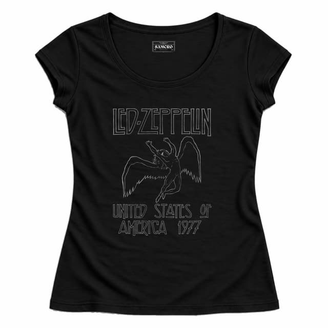 Led Zeppelin - Usa 1977 Tour — Mujer entallada, Negro