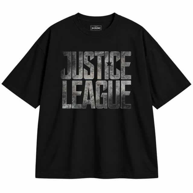 Liga de la Justicia 2 — Unisex oversize, Negro