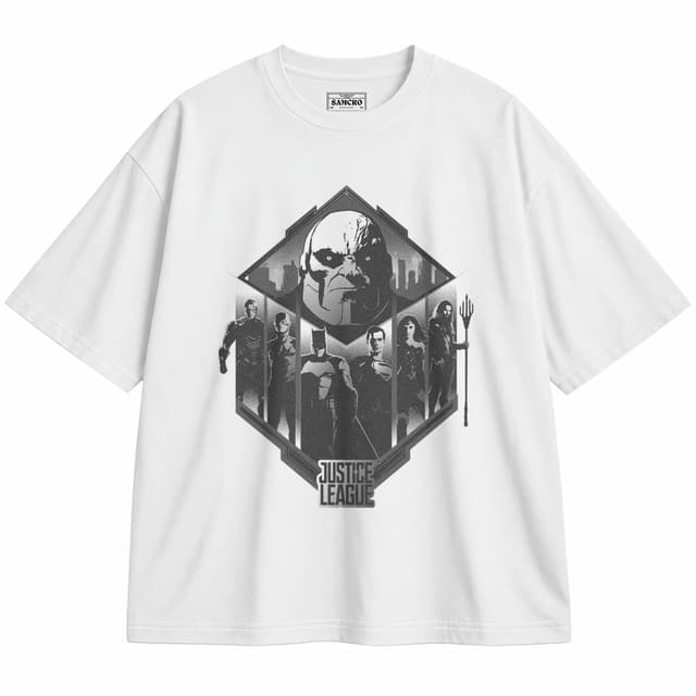 Liga de la Justicia 8 — Unisex oversize, Blanco