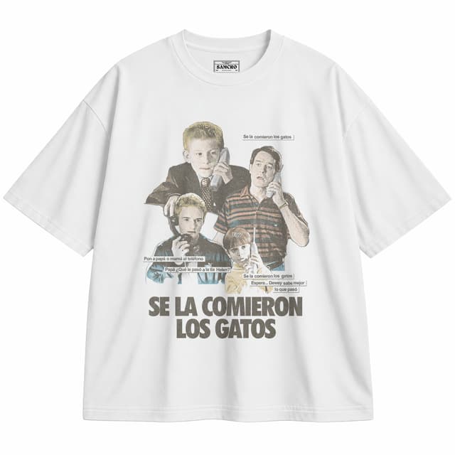 Malcolm in the Middle - Dewey se la Comieron los Gatos — Unisex oversize, Blanco