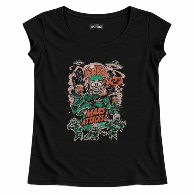 Mars Attacks - Ack Ack Mdfk — Mujer recta, Negro