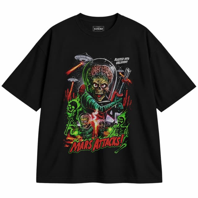Mars Attacks - Blasted Into Oblivion — Unisex oversize, Negro