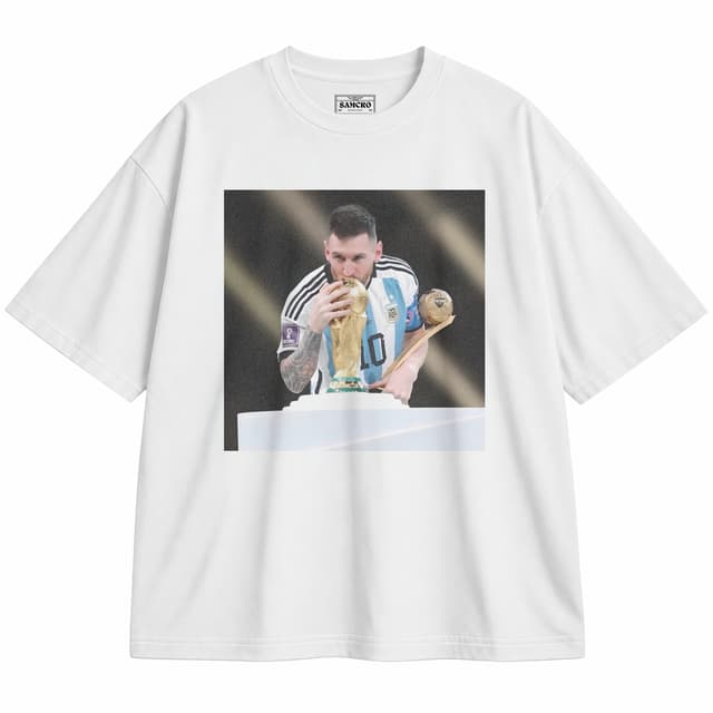 Messi 10 — Unisex oversize, Blanco