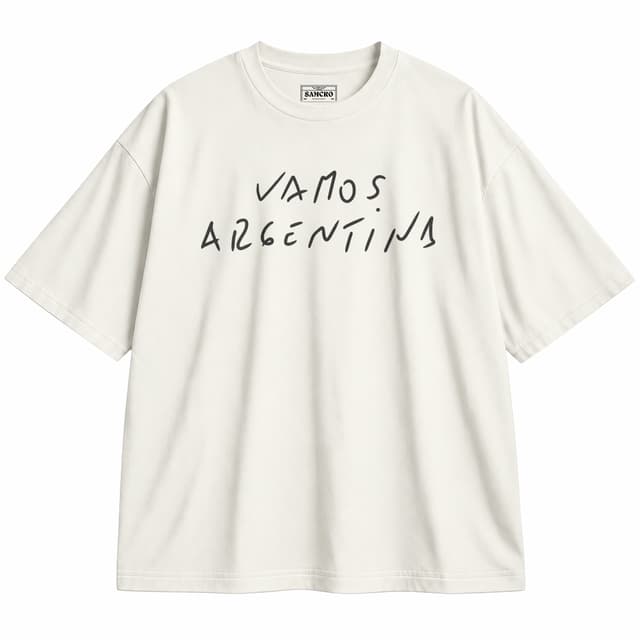 Messi - Vamos Argentina — Unisex oversize, Crema
