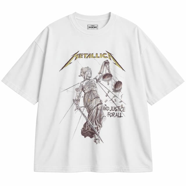 Metallica 17 — Unisex oversize, Blanco