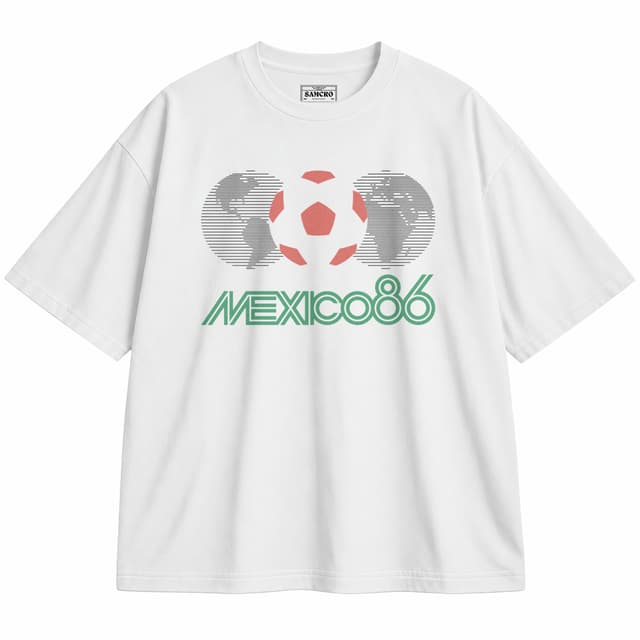 Mexico 86 — Unisex oversize, Blanco