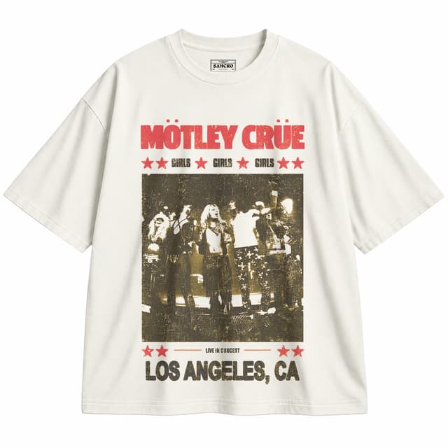 Mötley Crüe 12 — Unisex oversize, Crema