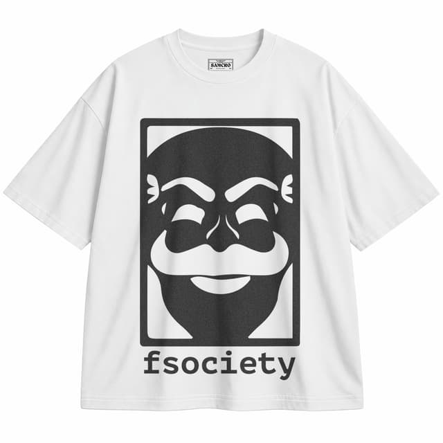 Mr. Robot 10 — Unisex oversize, Blanco