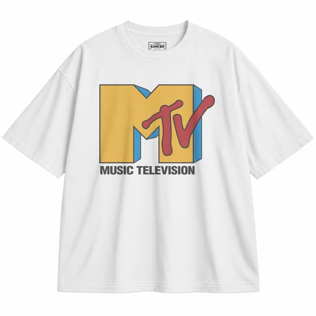 MTV 2 — Unisex oversize, Blanco