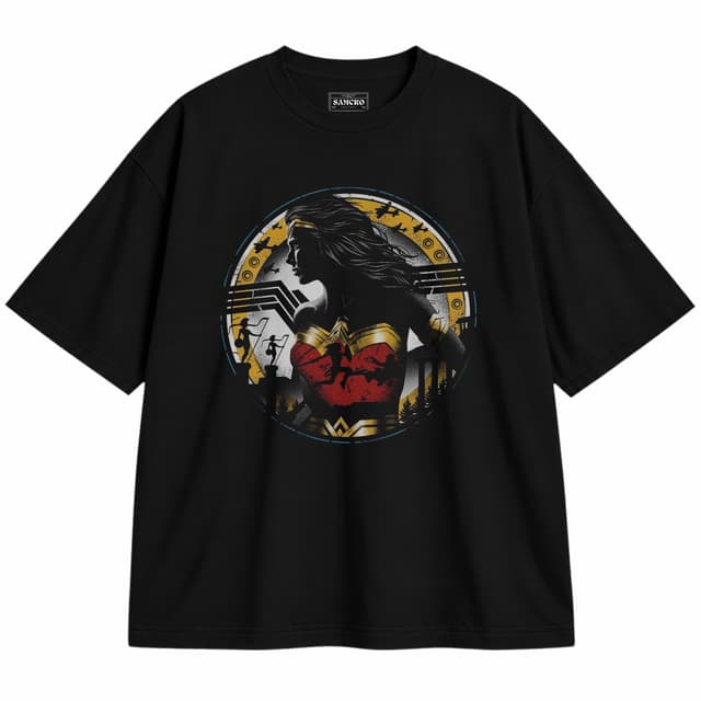 Mujer Maravilla 3 — Unisex oversize, Negro