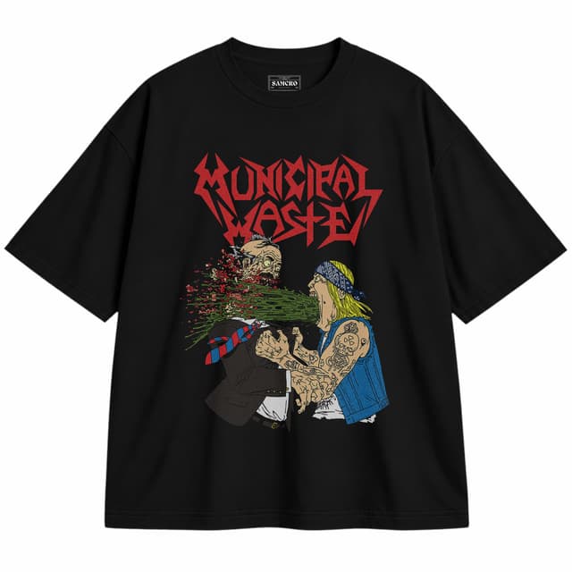 Municipal Waste 1 — Unisex oversize, Negro