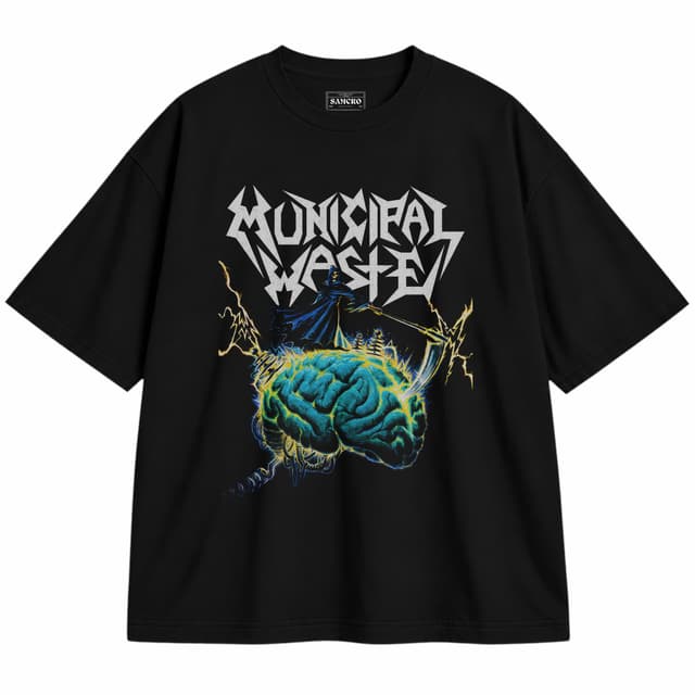 Municipal Waste - Brain Reaper — Unisex oversize, Negro