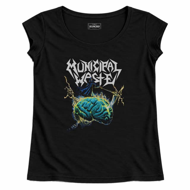 Municipal Waste - Brain Reaper — Mujer recta, Negro